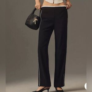 Anthropologie Black Pants with White Accents